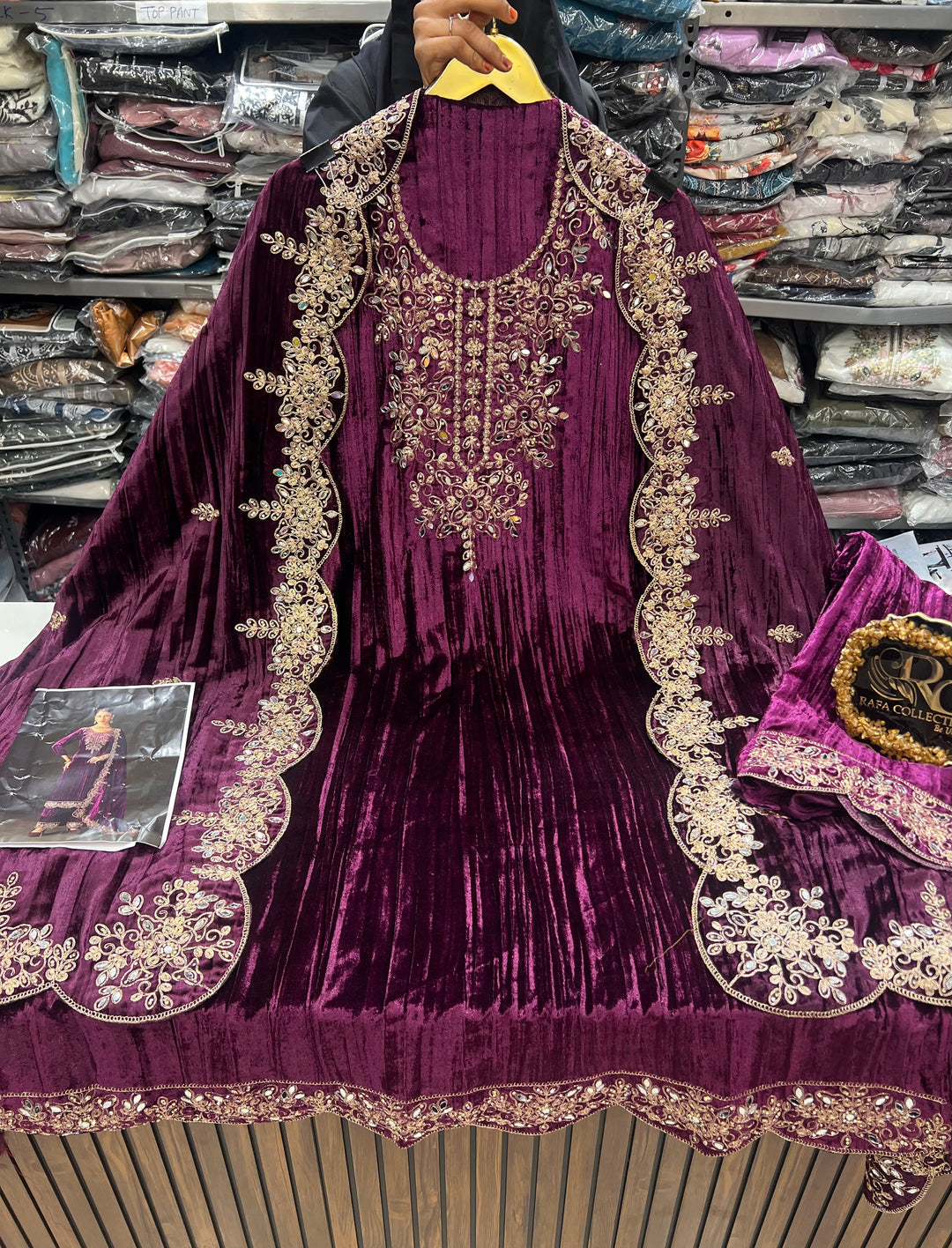 Crush Velvet unstitched suits 2903