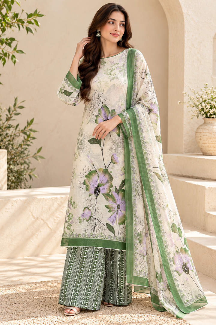 Semi Cotton Unstitched Suits