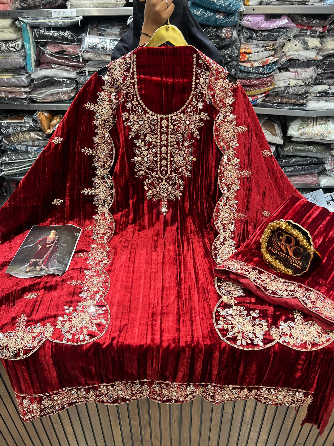 Crush Velvet unstitched suits 2903