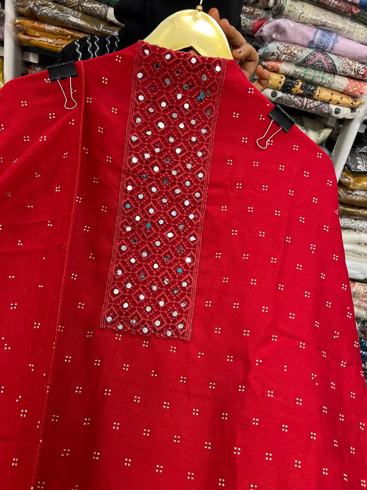 Red special Unstitched suits 90932