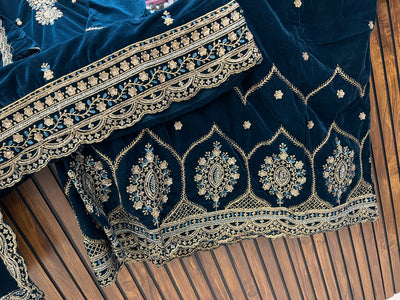 Velvet sharara Suits 586