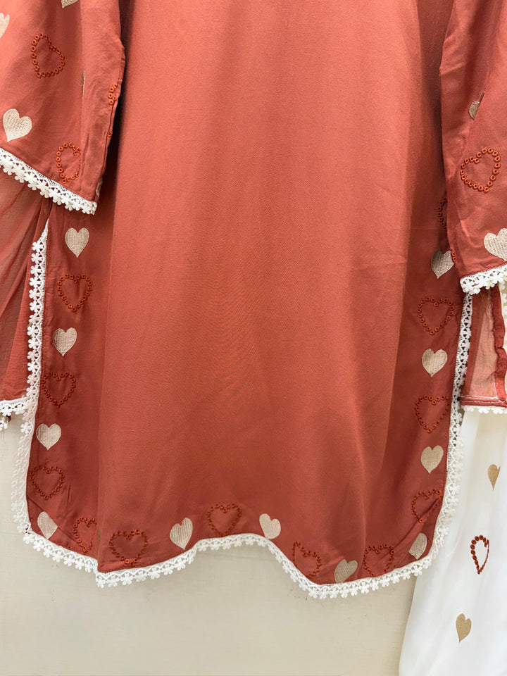 Viral Heart Embroidered Suits