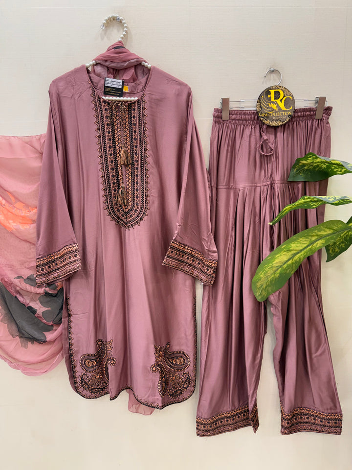 Multi embroidered Farshi Salwar suits