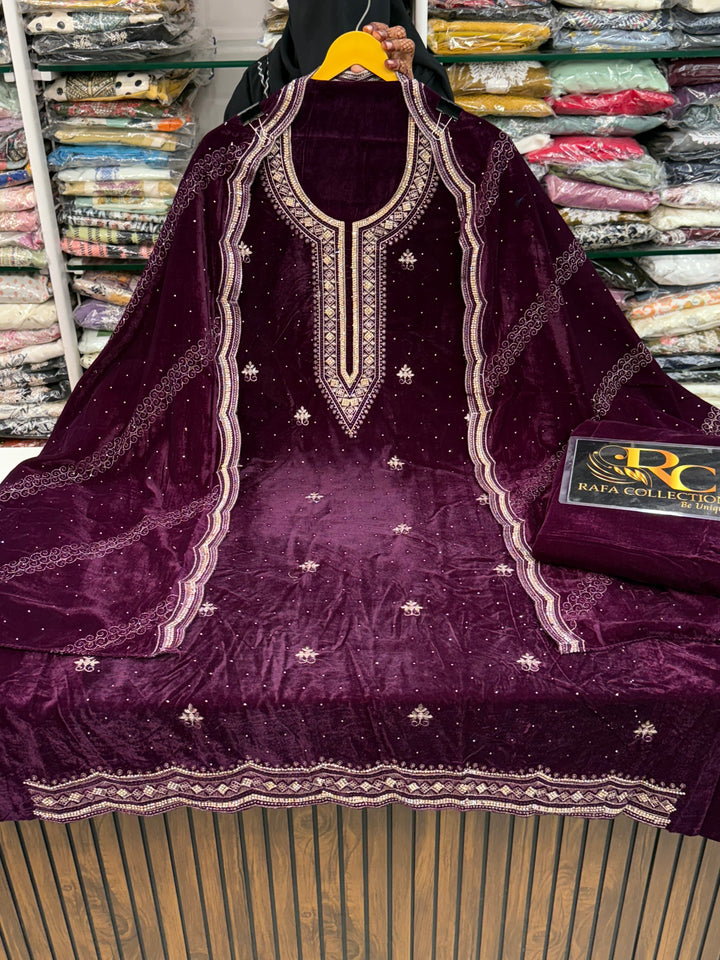 Velvet Embroidered Suit 16533