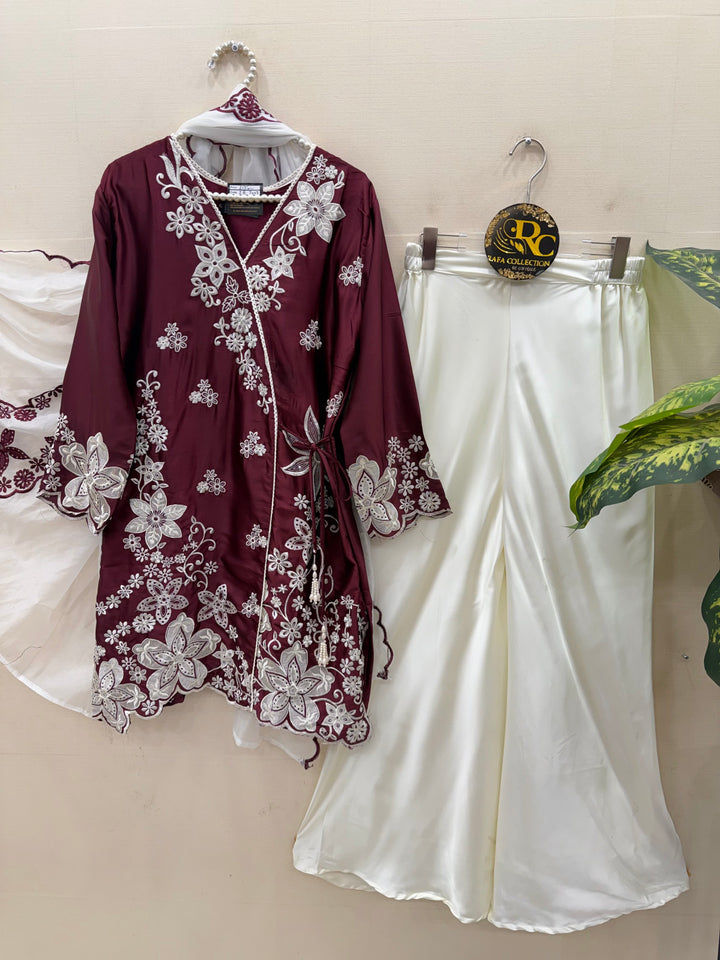 Pakistani angrakha pattern suit