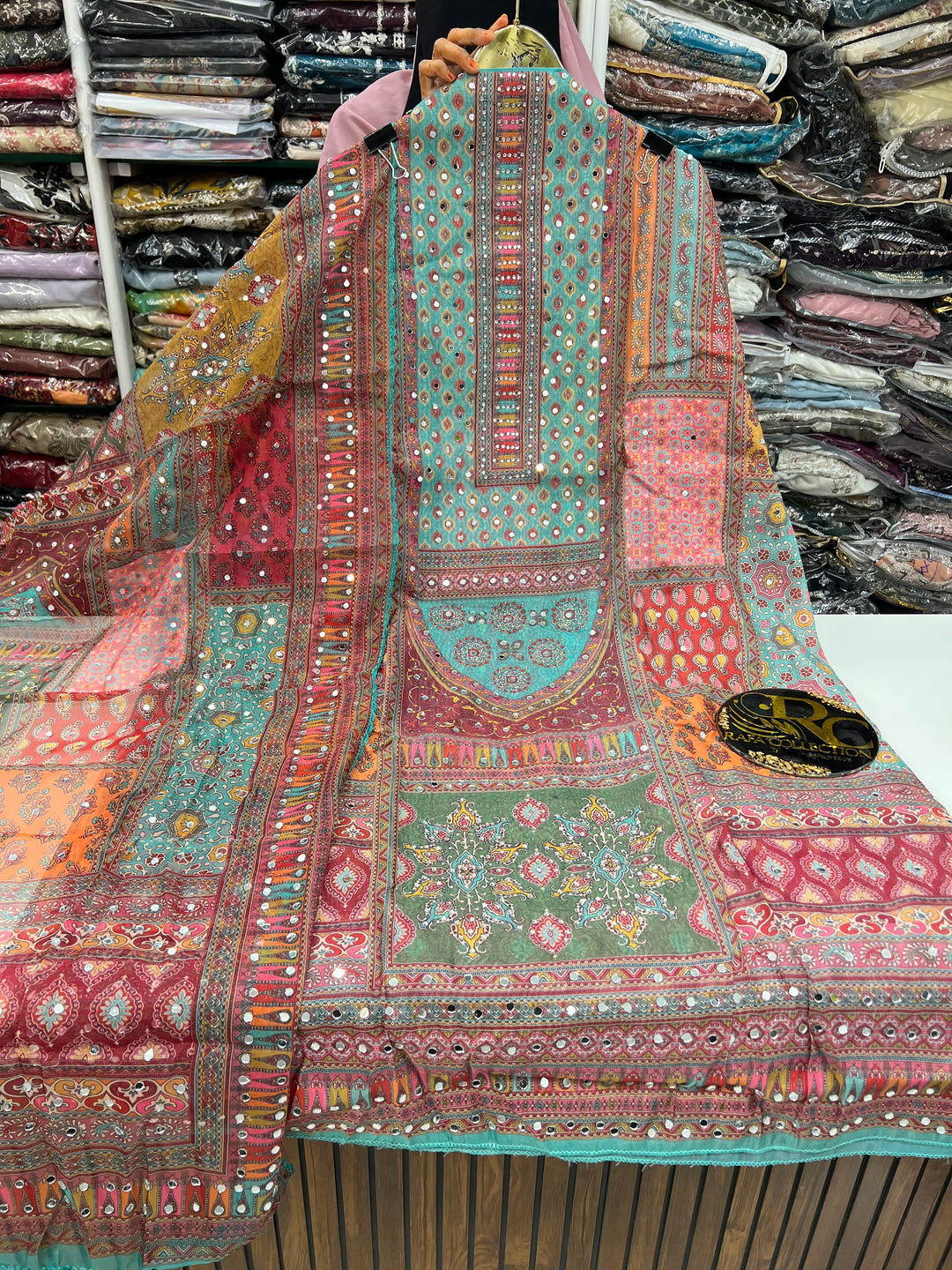 Organza Mirror Work Suit
