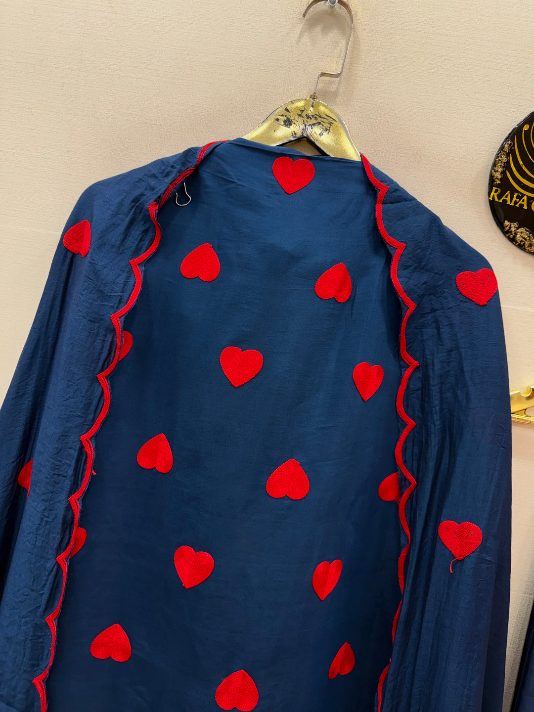 Viral heart embroidered unstitched Suits