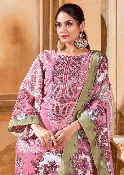 Semi Cotton embroided suit 1541