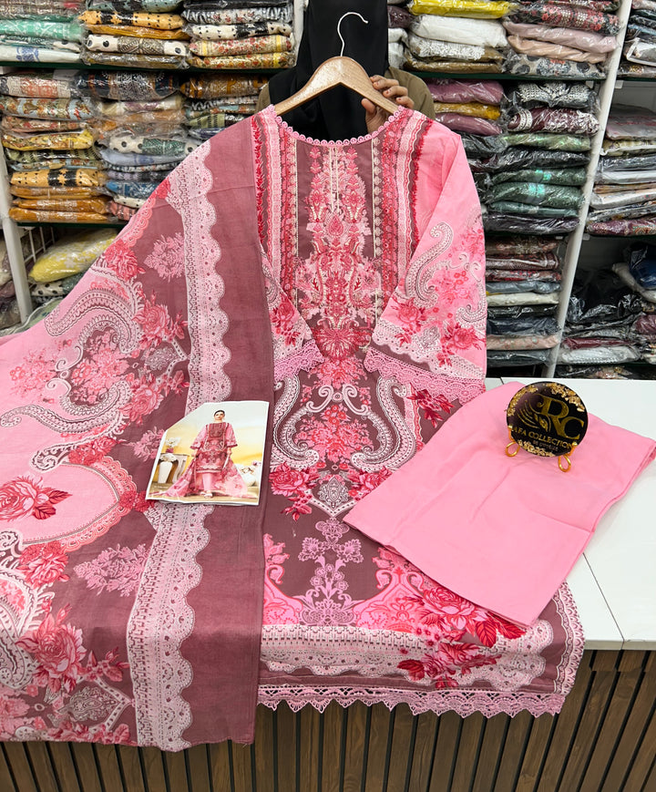 Semi cotton embroidered suits 2835