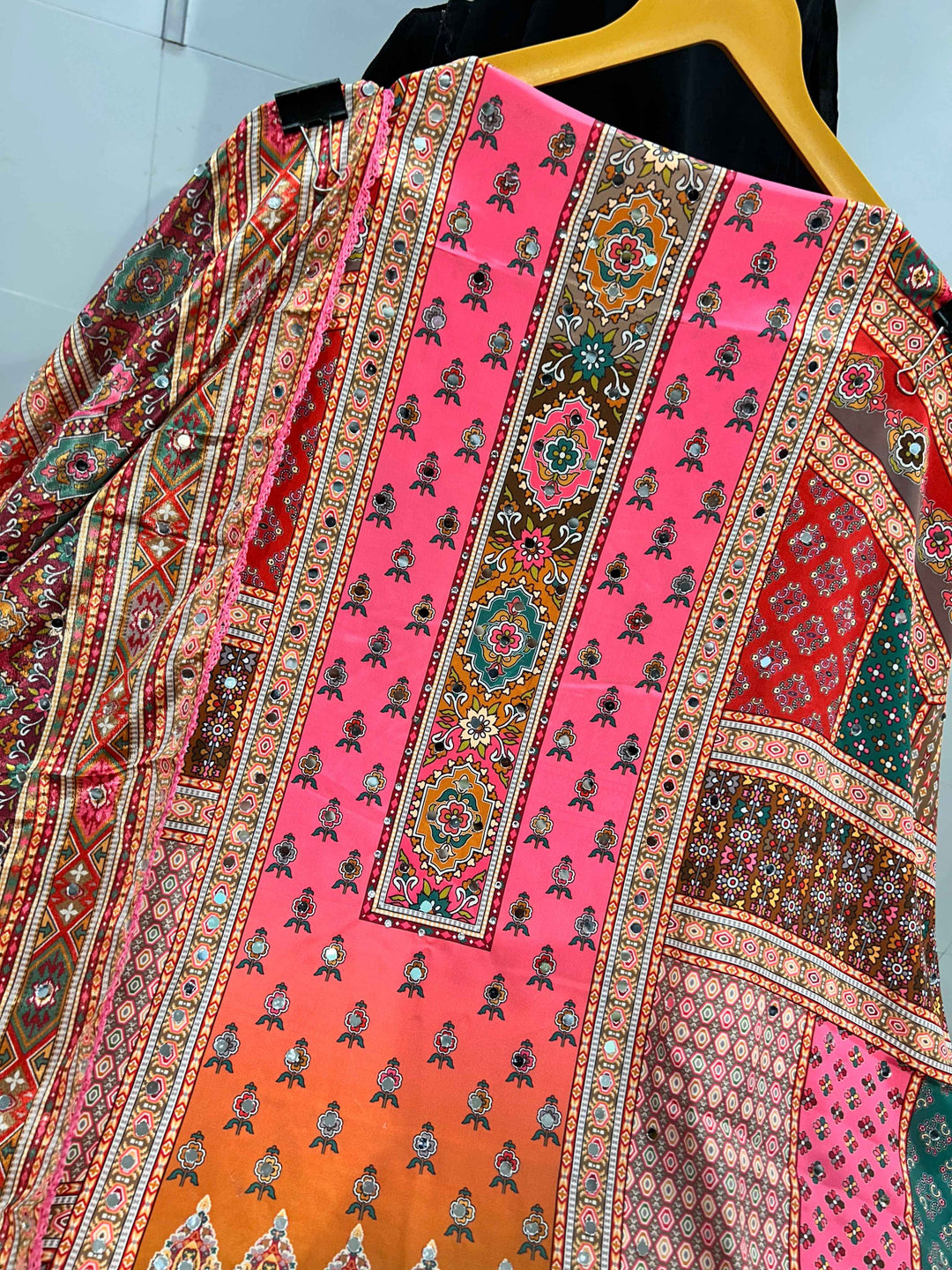 Multi colour mirror Suit 1257