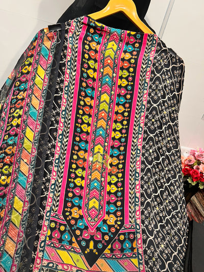 Black Multi Colour Suit 1752