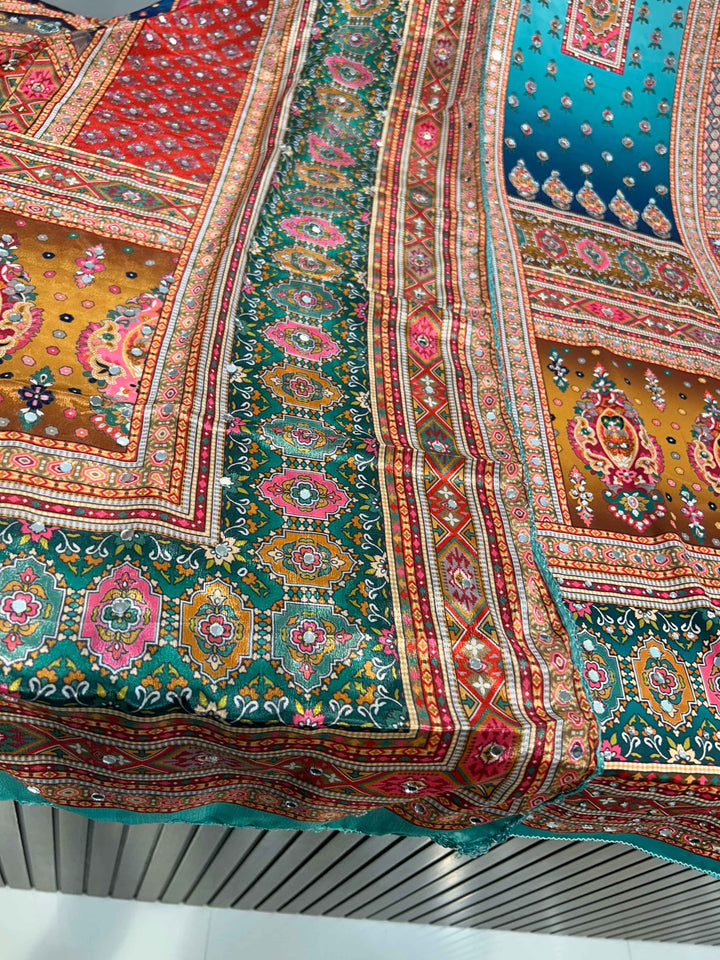 Multi colour mirror Suit 1257