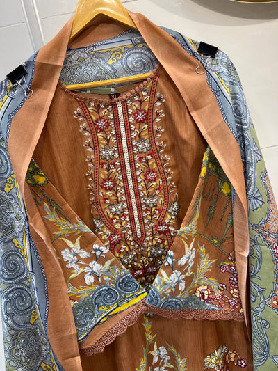 Semi cotton kurti pant suits 2150