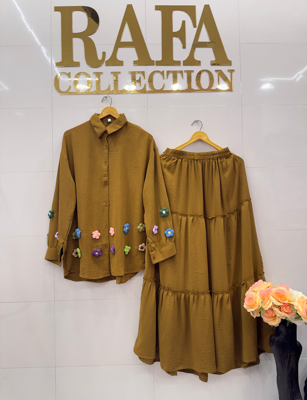 Imported crinkle skirt top