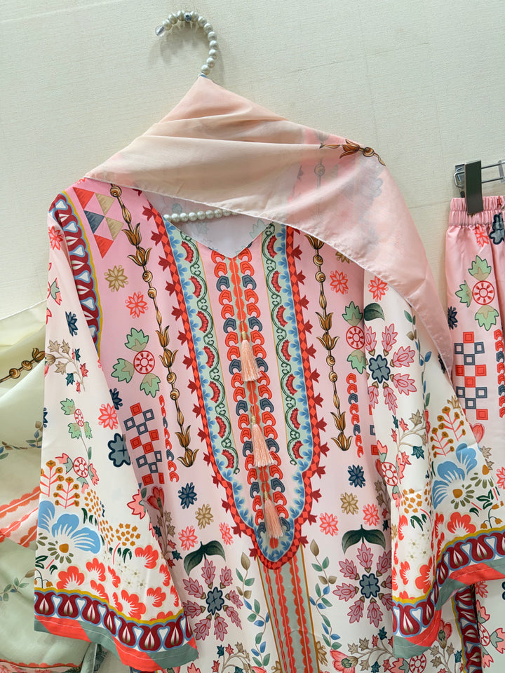 Printed long kaftan