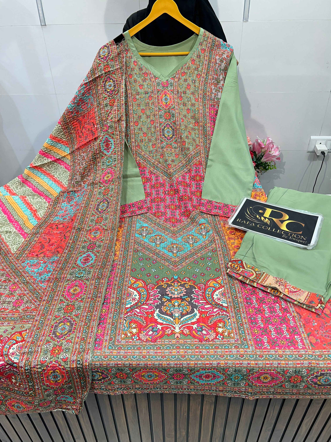Multi colour kurti pant set 1989