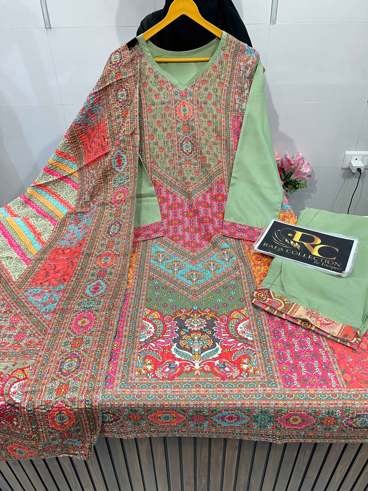 Multi colour kurti pant set 1989