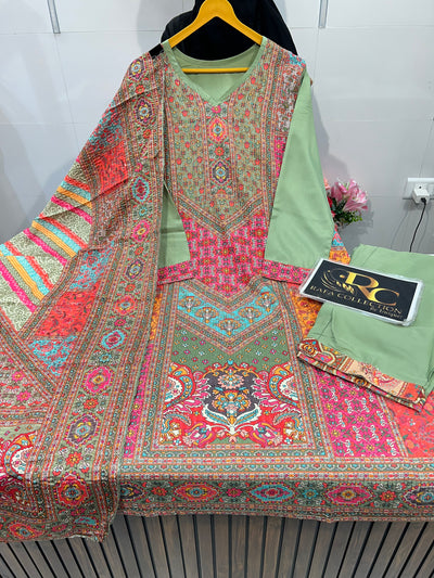 Multi colour kurti pant set 1989