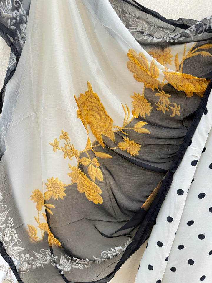 polka dot Pakistani Farshi suits