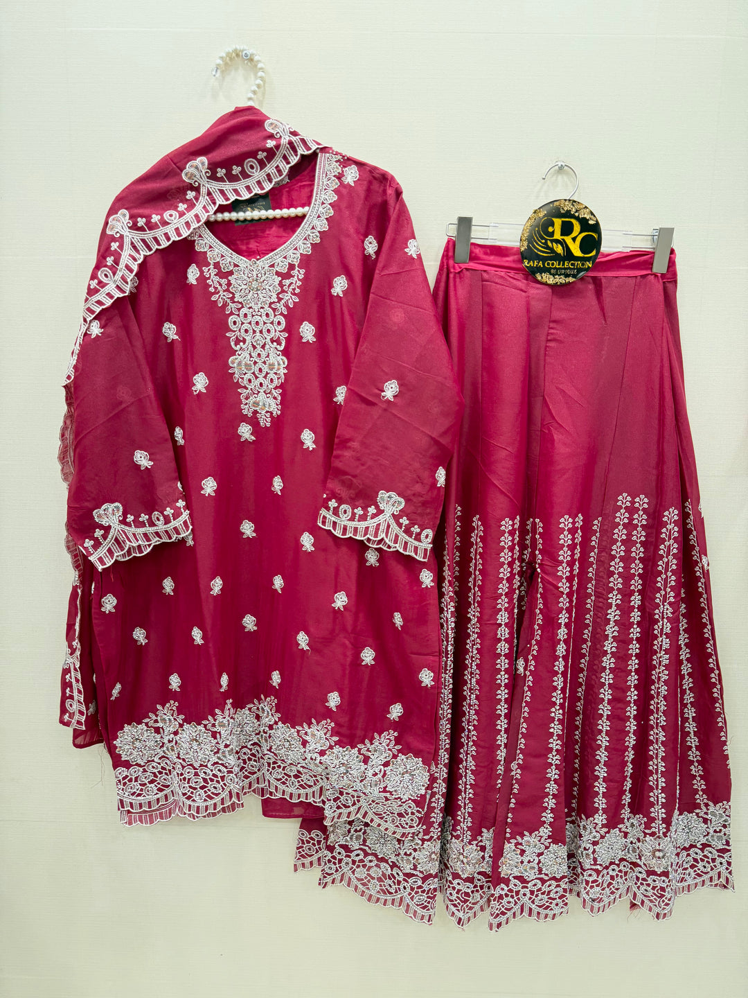 Party wear flaired plazzo suits 3140