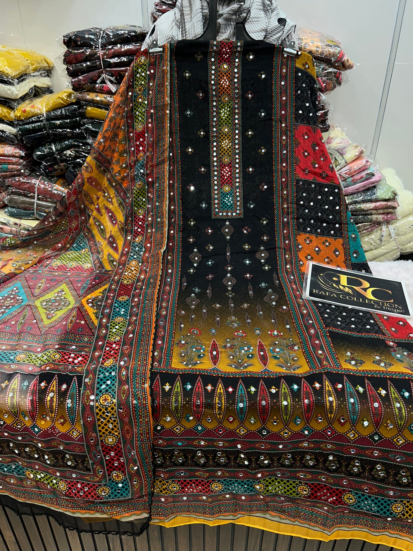 Organza Mirror work suit 1308