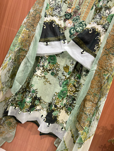 Pakistani patch work suit 2542