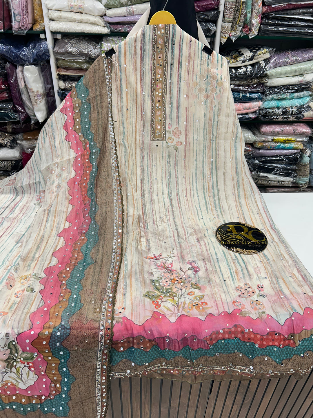 Organza Mirror Work Suit