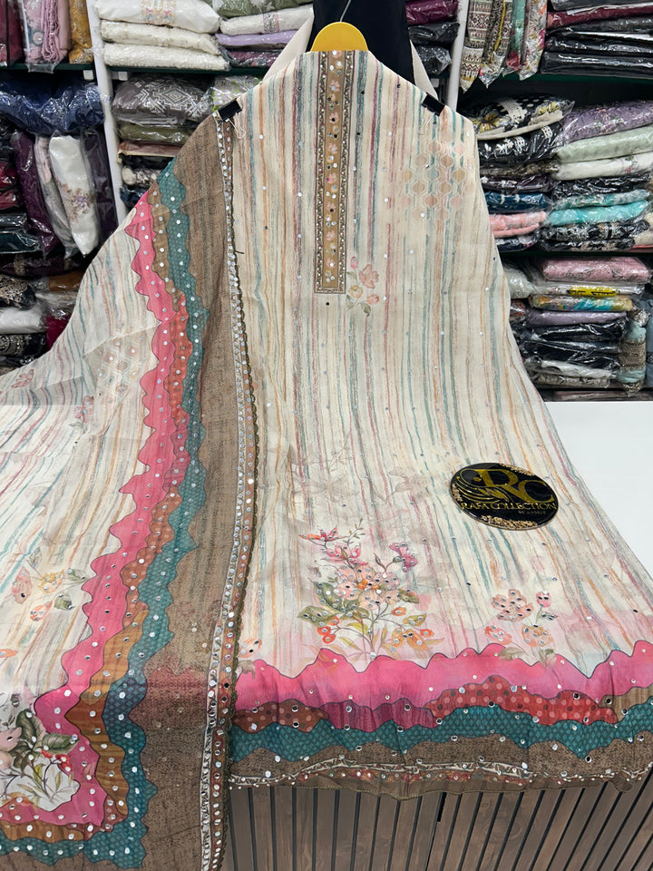 Organza Mirror Work Suit