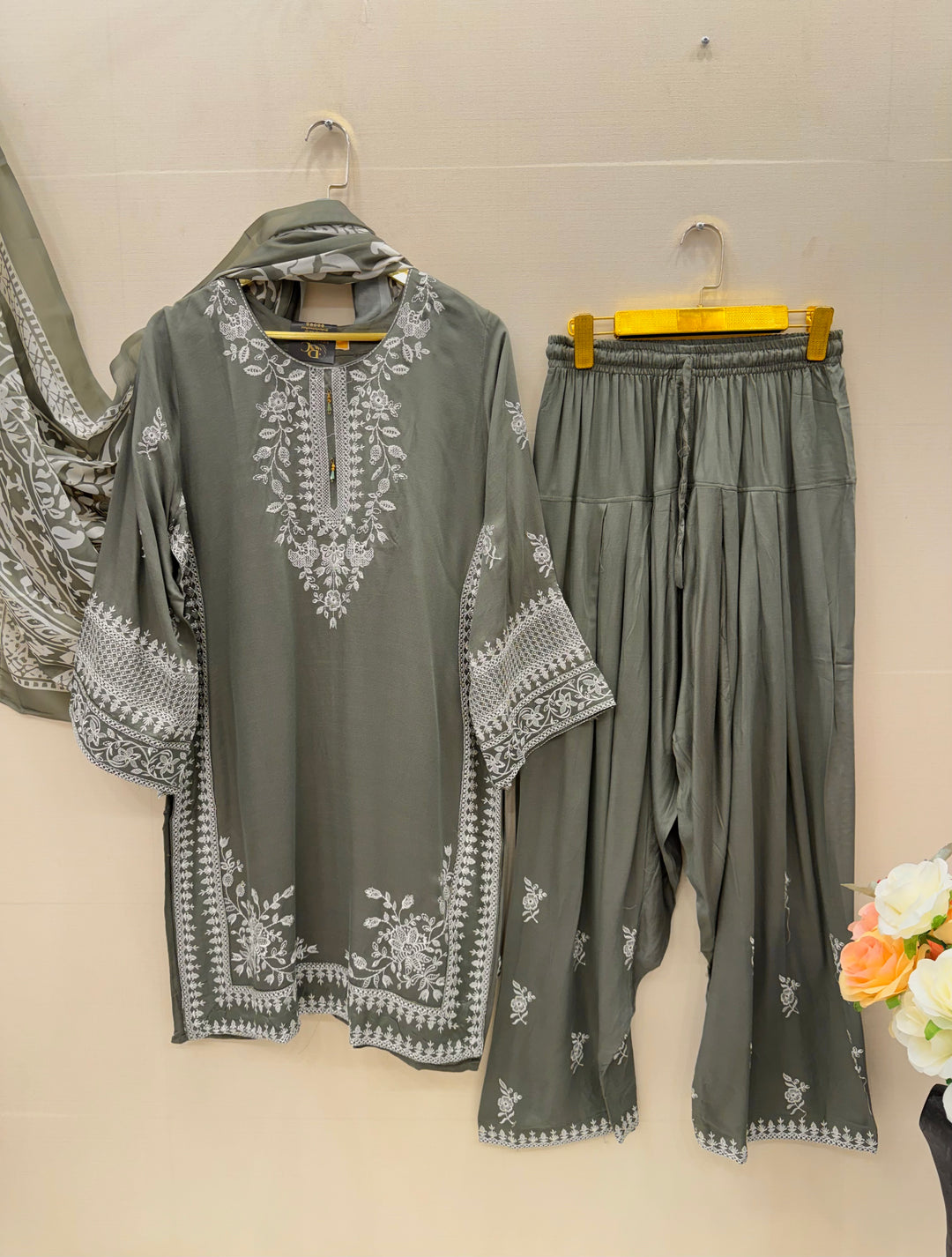 Embroided farshi suits