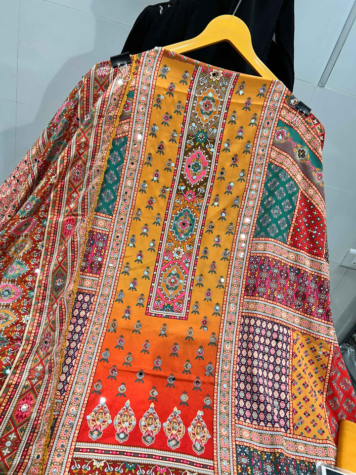 Multi colour mirror Suit 1257