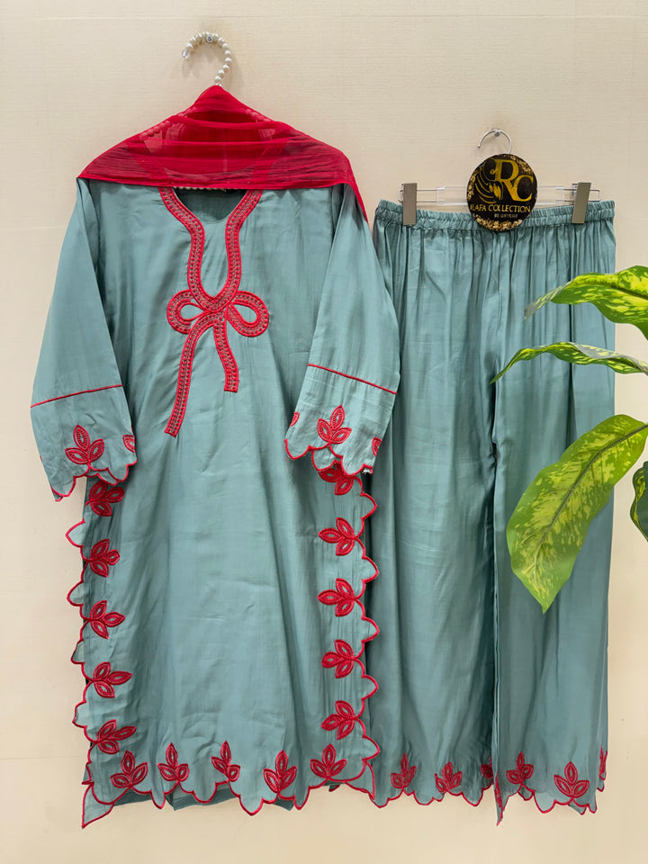 Bow Embroidered Suits