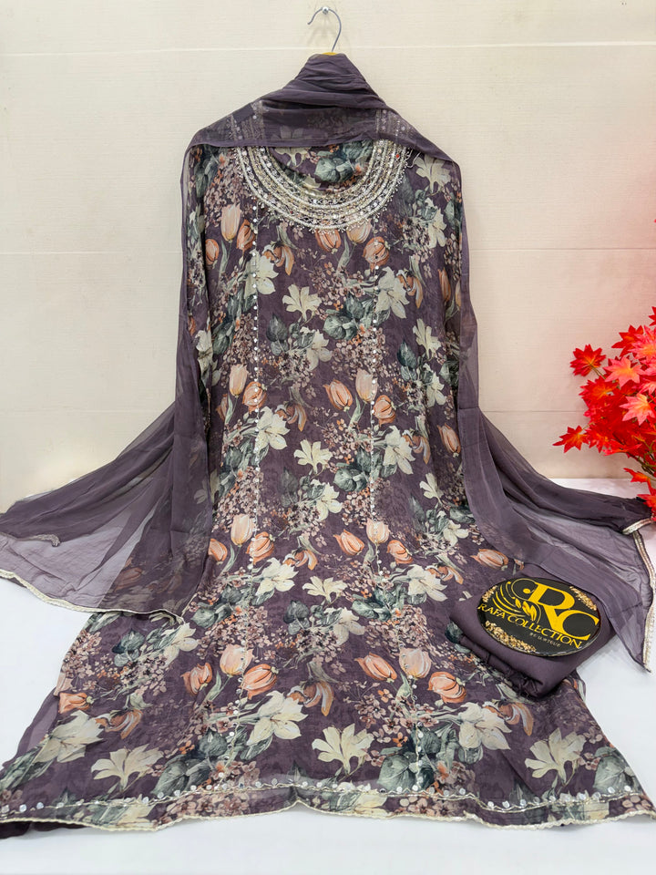 Organza unstitched suits