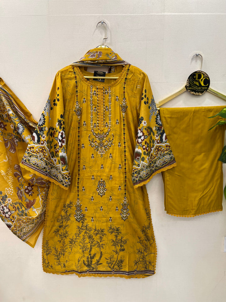 Cotton embroided suits