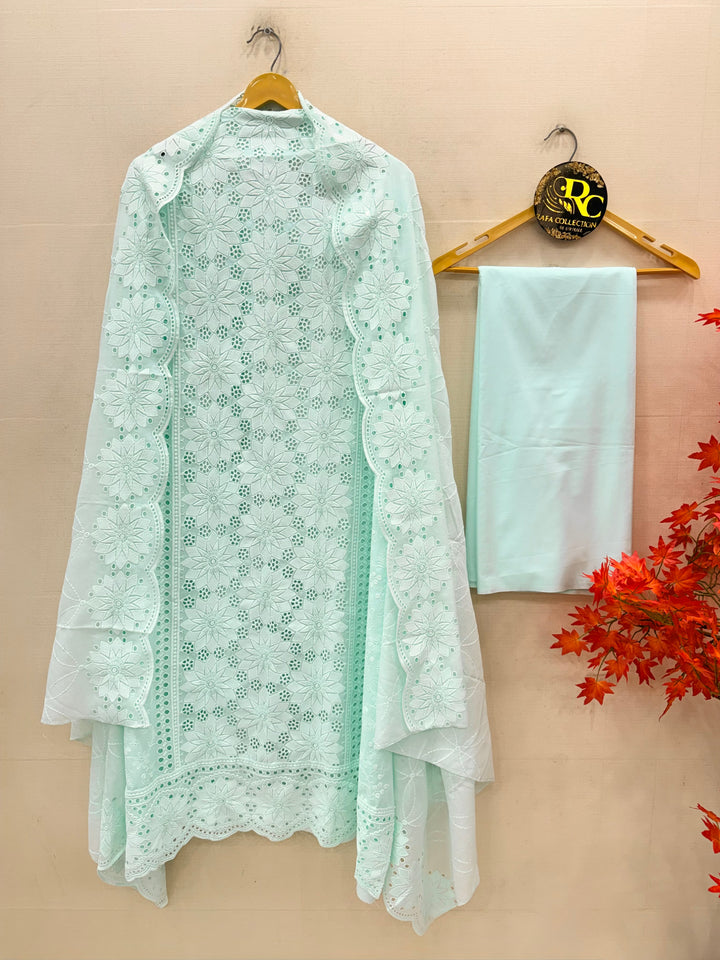 Cotton chikankari unstitched suits