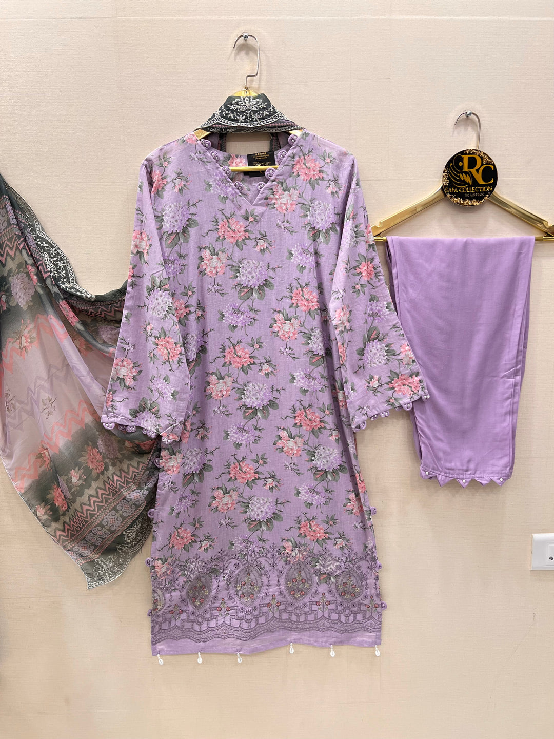 Cotton embroided suits