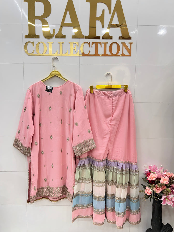Pakistani tri color Garara suit 2749