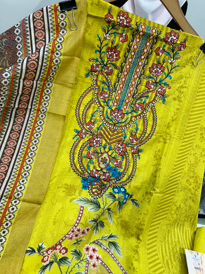 Semi Cotton embroided suit 1541
