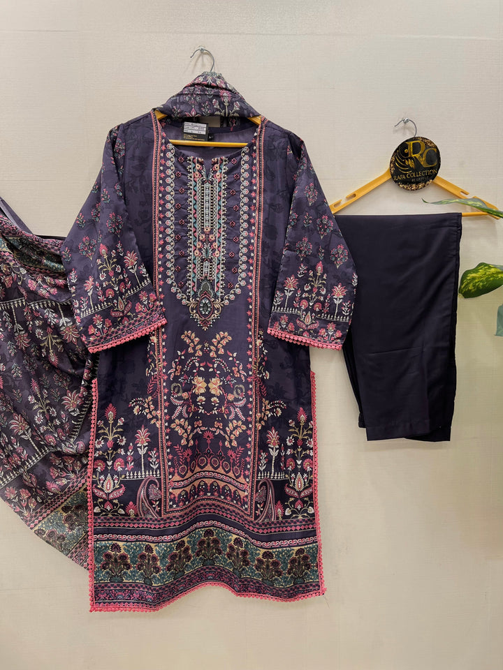Semi Cotton embroidered suits