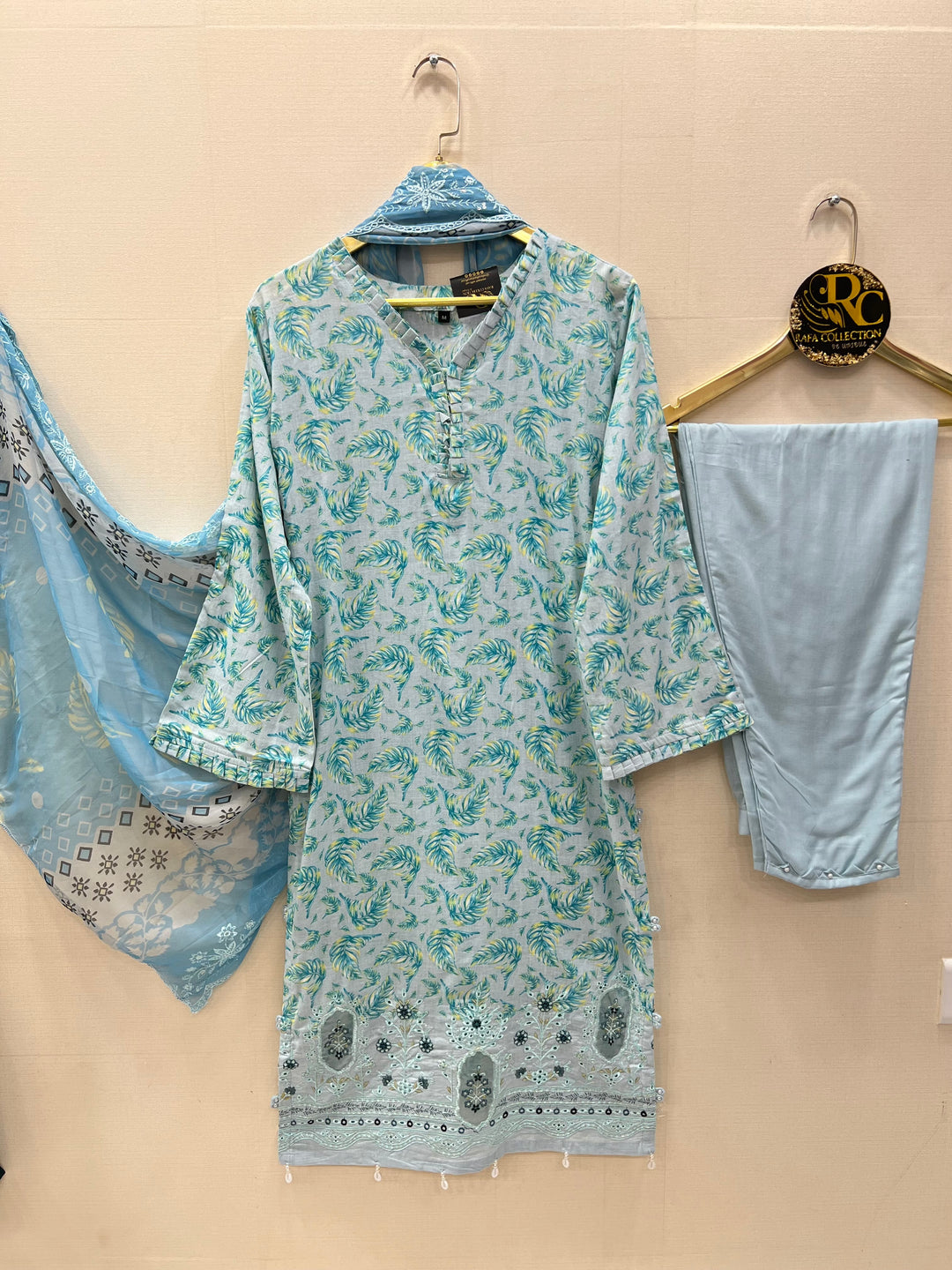 Cotton embroided suits