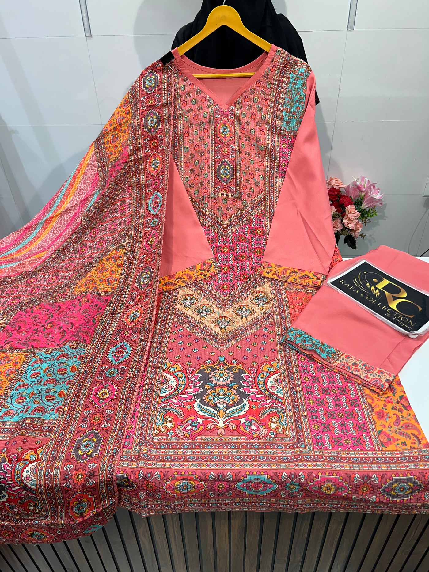 Multi colour kurti pant set 1989
