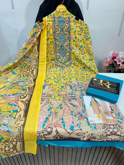 Semi Cotton embroided suit 2102