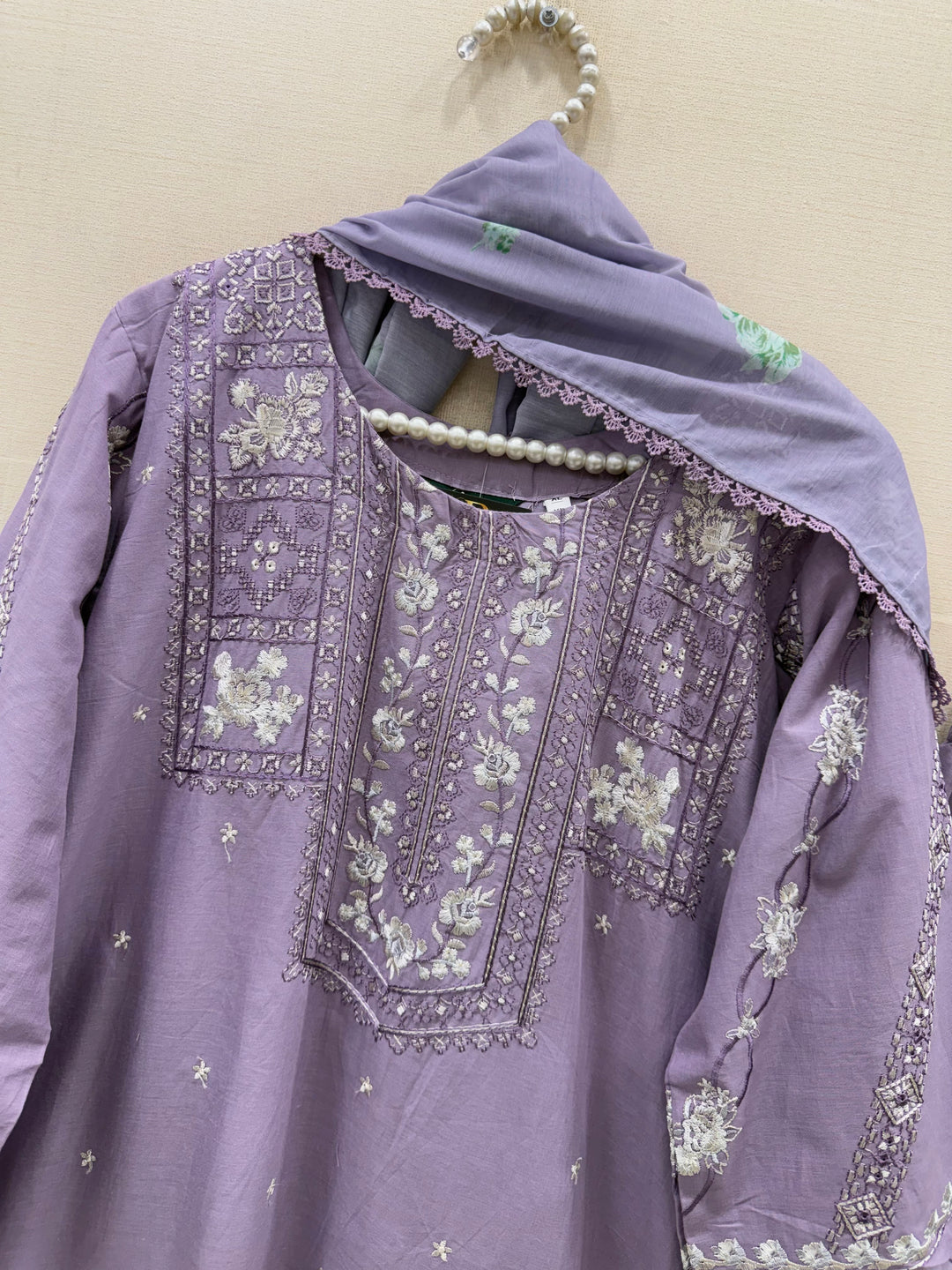 Cotton embroidered suits