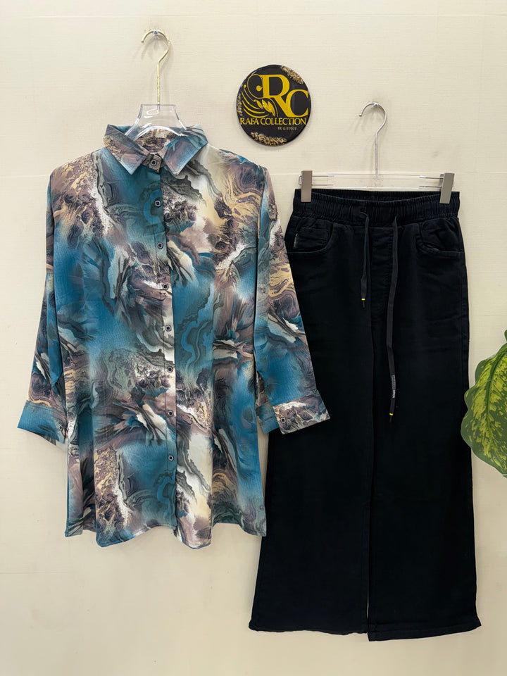 Korean denim cargo Sets