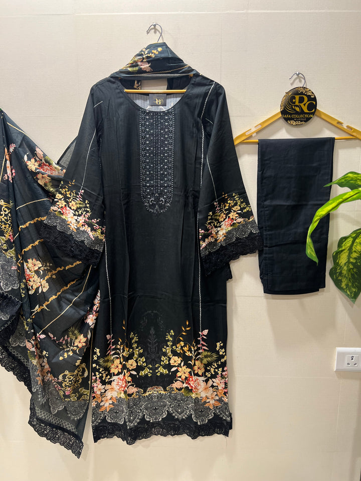 Lawn embroidered suits 2853