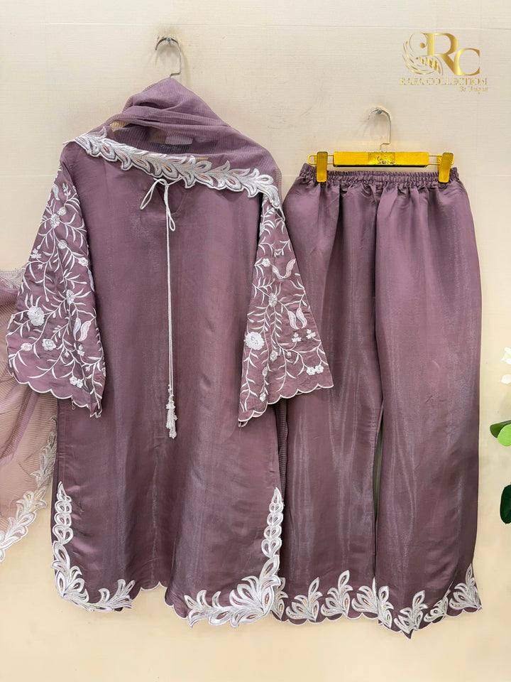 Satin Embroidered Suits