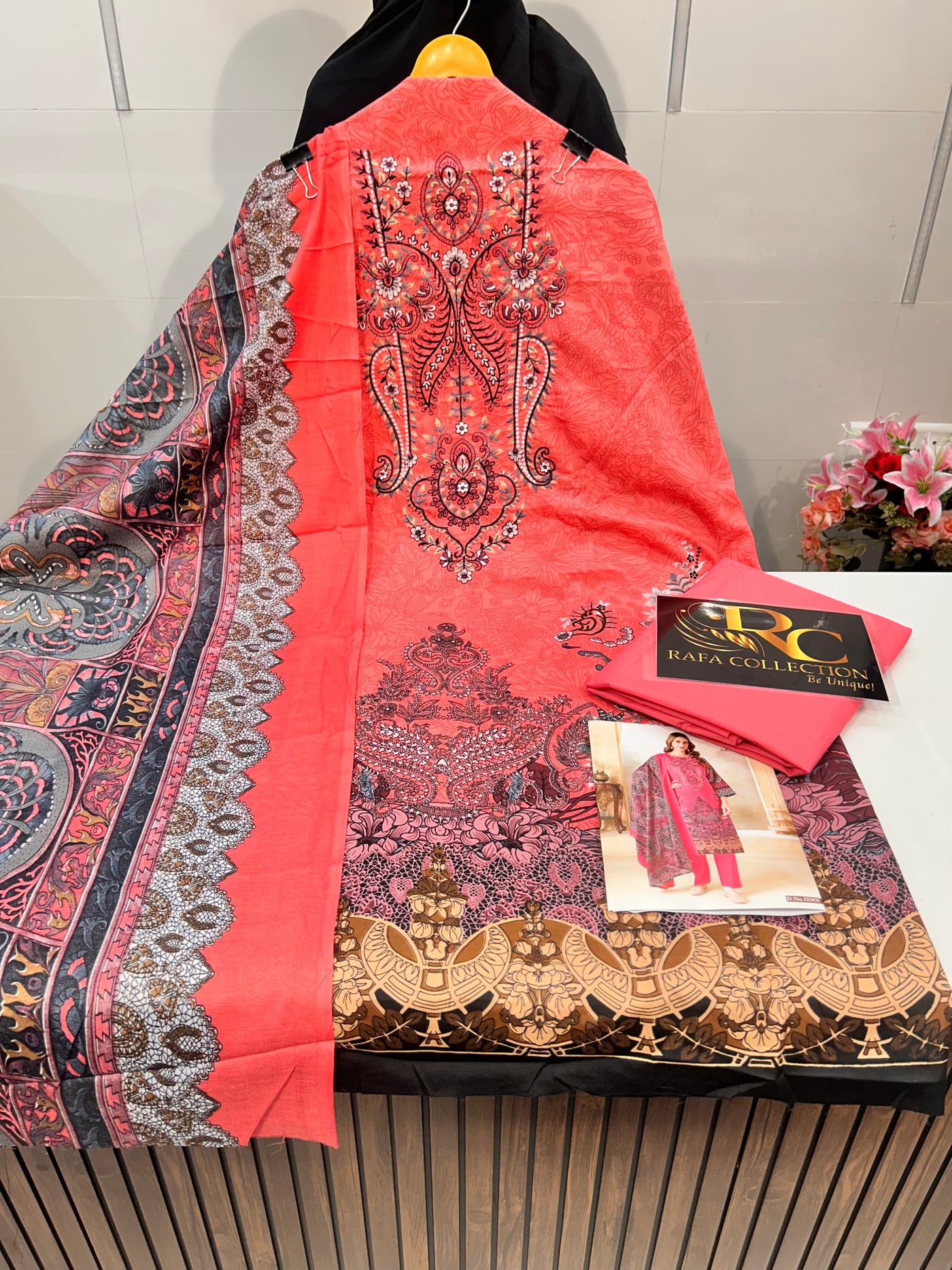 Semi Cotton embroided suit 2102