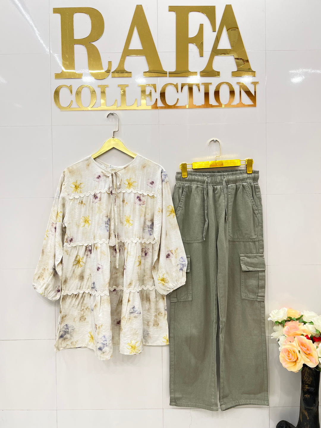 Korean denim cargo Sets