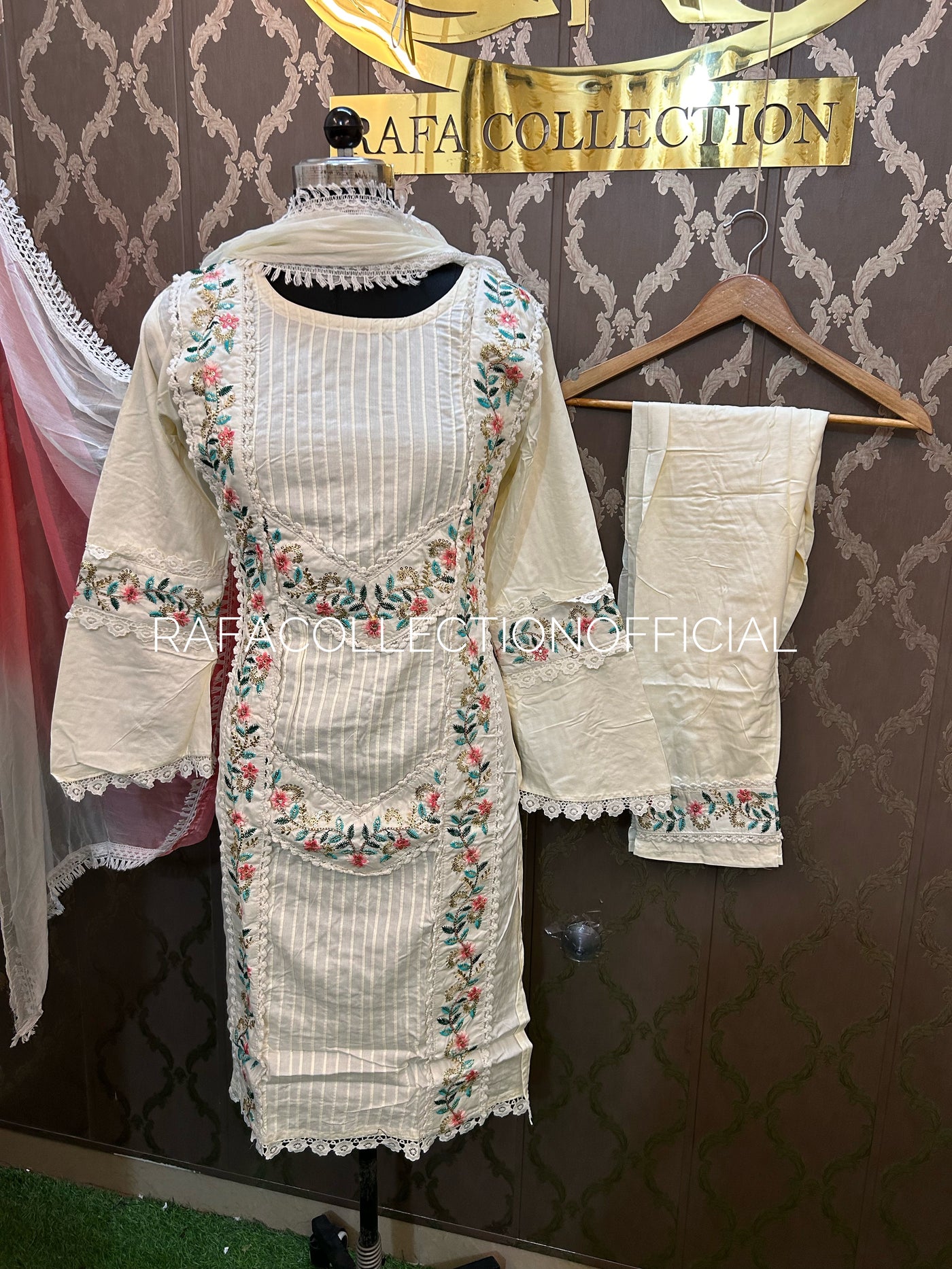 Embroided suit