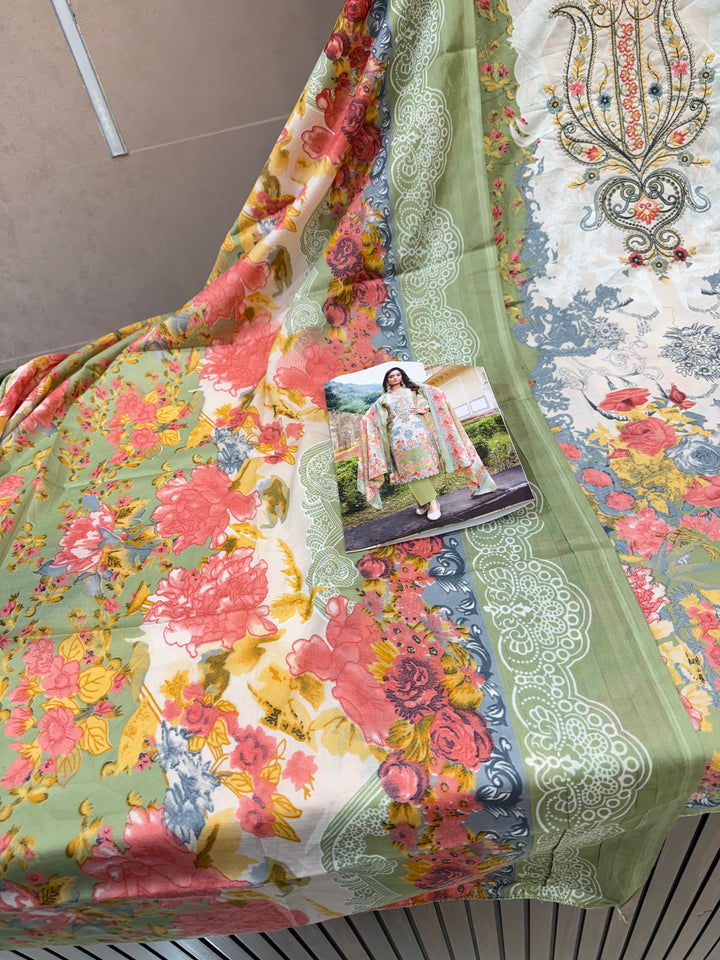 Cotton Embroidered Suit