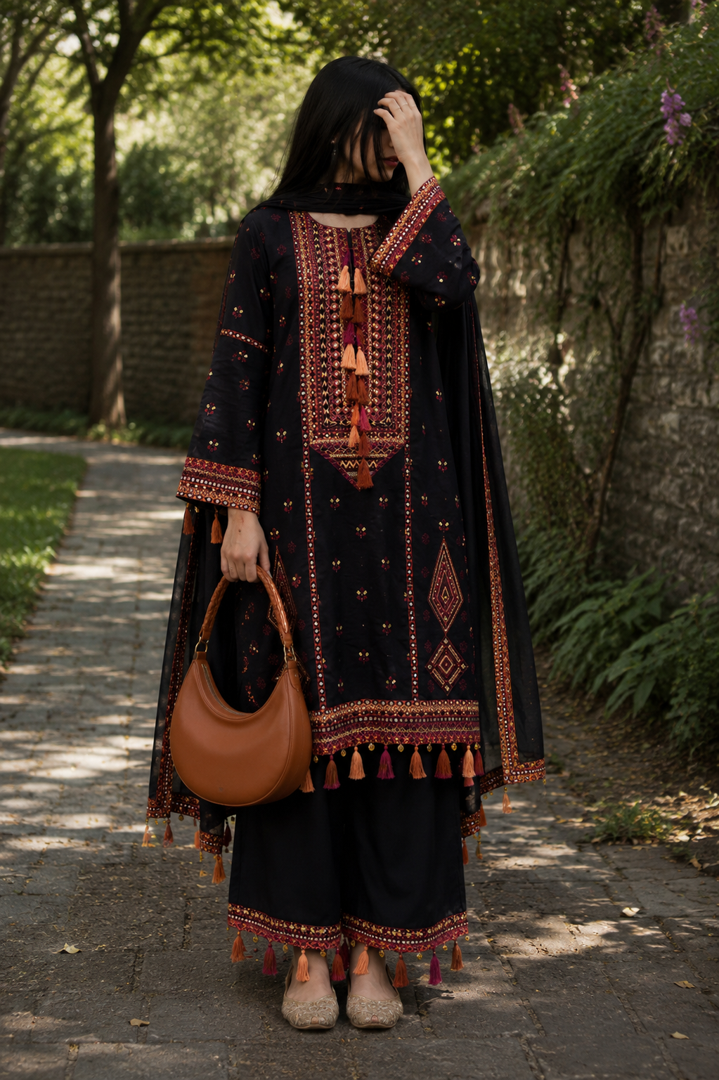 Multi embroidered afgani suits